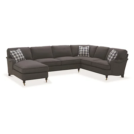 Sectional Sofa with Castered Turned